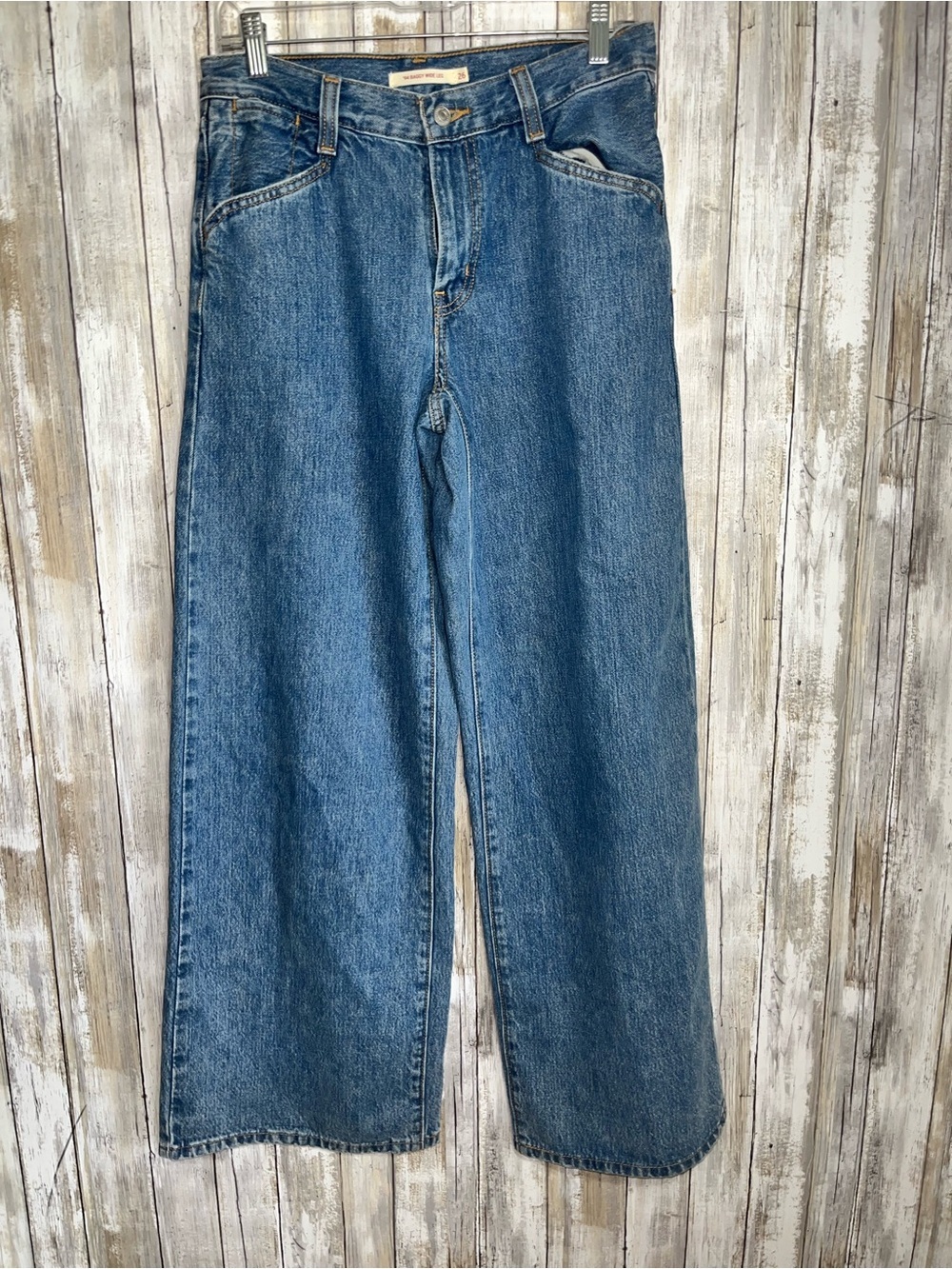 Levi’s 94 Baggy Wide Leg Jeans 26 High Rise Vintage Wash 100% Cotton - Picture 2 of 7